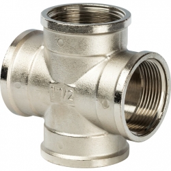 Крестовина 90° латунная Stout 1 1/2"вр никелированная