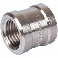 Муфта латунная Stout 1/4"вр х 1/4"вр никелированная