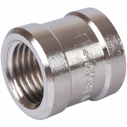 Муфта латунная Stout 1/4"вр х 1/4"вр никелированная