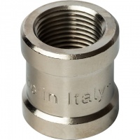 Муфта латунная Stout 3/8"вр х 3/8"вр никелированная