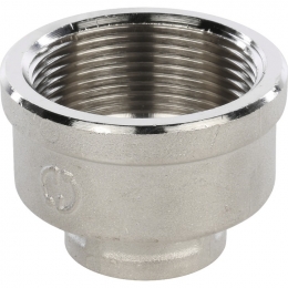 Муфта латунная переходная Stout 1 1/2"вр х 1/2"вр никелированная