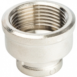 Муфта латунная переходная Stout 1"вр х 3/8"вр никелированная