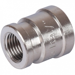 Муфта латунная переходная Stout 3/8"вр х 1/4"вр никелированная