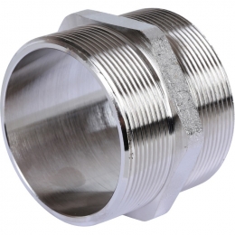 Ниппель латунный Stout 2 1/2"нр х 2 1/2"нр никелированный