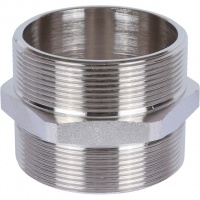 Ниппель латунный Stout 2 1/2"нр х 2 1/2"нр никелированный