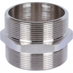 Ниппель латунный Stout 2 1/2"нр х 2 1/2"нр никелированный