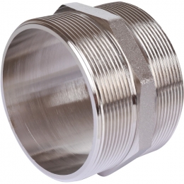 Ниппель латунный Stout 3"нр х 3"нр никелированный