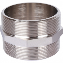 Ниппель латунный Stout 3"нр х 3"нр никелированный