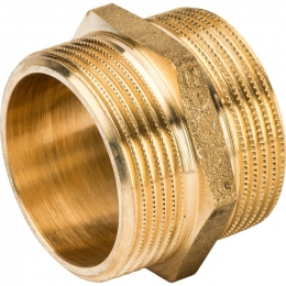 Ниппель латунный Stout 1 1/2"нр х 1 1/2"нр