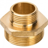 Ниппель латунный переходной Stout 1 1/2"нр х 1"нр