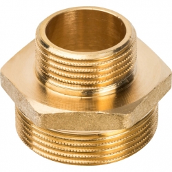 Ниппель латунный переходной Stout 1 1/2"нр х 1"нр