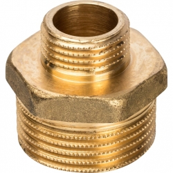 Ниппель латунный переходной Stout 1"нр х 1/2"нр