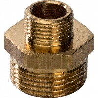 Ниппель латунный переходной Stout 3/4"нр х 3/8"нр