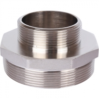 Ниппель латунный переходной Stout 3"нр х 2"нр никелированный