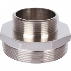 Ниппель латунный переходной Stout 3"нр х 2"нр никелированный