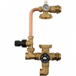 Насосно-смесительный узел STOUT с термостатическим клапаном и байпасом, без насоса