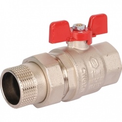 Кран шаровой полнопроходной STOUT с "американкой", ВР/НР, ручка бабочка 1 1/4 (EPDM)