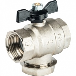 Кран шаровой STOUT с фильтром 1 (ручка-бабочка)