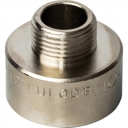 Переходник латунный Stout 3/4"вр х 3/8"нр никелированный