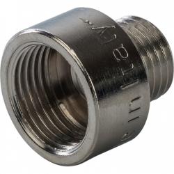 Переходник латунный Stout 3/8"вр х 1/4"нр никелированный