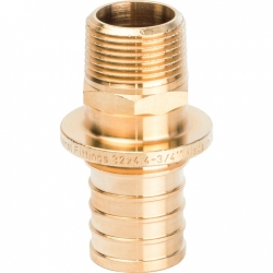 Переходник Stout аксиальный 32 мм х 3/4"нр, для труб из сшитого полиэтилена