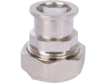 Разъемное соединение 1" с плоским уплотнением и обратным клапаном, STOUT никелированное