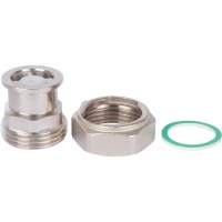 Разъемное соединение 1" с плоским уплотнением и обратным клапаном, STOUT никелированное