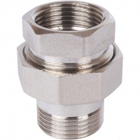 Разъемное соединение американка Stout 1"вр х 1"нр никелированное, уплотнение по плоскости