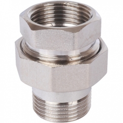 Разъемное соединение американка Stout 1"вр х 1"нр никелированное, уплотнение по плоскости