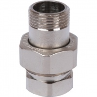 Разъемное соединение американка Stout 3/4"вр х 3/4"нр никелированное, уплотнение по плоскости