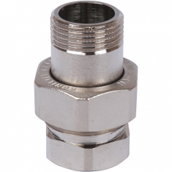 Разъемное соединение американка Stout 3/4"вр х 3/4"нр никелированное, уплотнение по плоскости