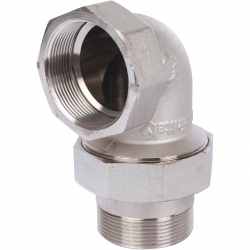 Разъемное угловое соединение американка Stout 2"вр х 2"нр никелированное, уплотнение o-ring