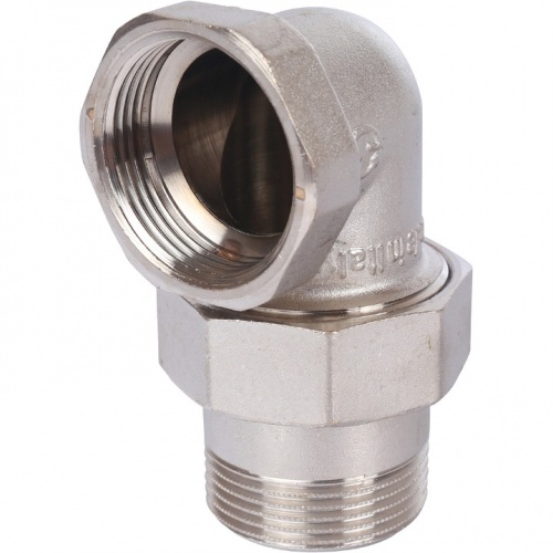 Разъемное угловое соединение американка Stout 1 1/4"вр х 1 1/4"нр никелированное, уплотнение o-ring купить в интернет магазине Санрай73