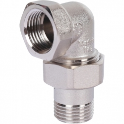 Разъемное угловое соединение американка Stout 1/2"вр х 1/2"нр никелированное