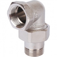 Разъемное угловое соединение американка Stout 3/4"вр х 3/4"нр никелированное