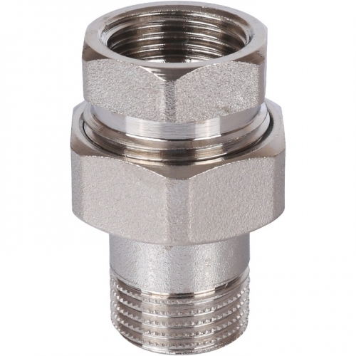 Разъемное соединение американка Stout 1/2"вр х 1/2"нр никелированное, уплотнение по плоскости купить в интернет магазине Санрай73