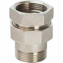 Разъемное соединение американка Stout 3/8"вр х 3/8"нр никелированное, уплотнение o-ring