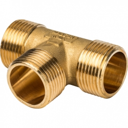 Тройник латунный Stout 1"нр х 1"нр х 1"нр