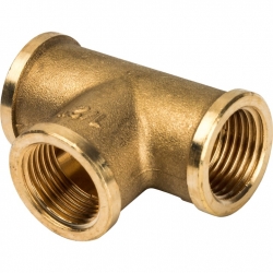 Тройник латунный Stout 1/2"вр х 1/2"вр х 1/2"вр