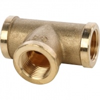 Тройник латунный Stout 3/8"вр х 3/8"вр х 3/8"вр