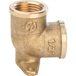 Угольник латунный Stout 1/2"вр х 1/2"вр настенный с креплением