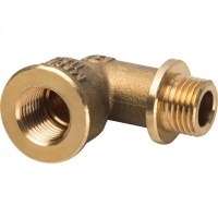 Угольник латунный Stout 1/4"вр х 1/4"нр с упором