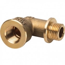 Угольник латунный Stout 1/4"вр х 1/4"нр с упором