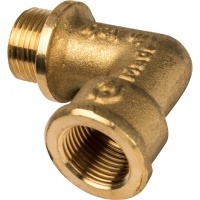 Угольник латунный Stout 3/8"вр х 3/8"нр с упором