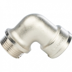 Угольник латунный Stout 1"вр х 1"нр с упором никелированный