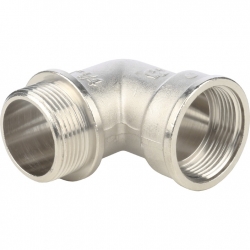 Угольник латунный Stout 1 1/4"вр х 1 1/4"нр с упором никелированный