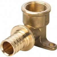 Угольник 90° Stout аксиальная 25 мм х 3/4"вр, с креплением, для труб из сшитого полиэтилена