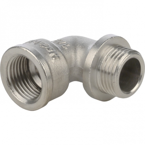 Угольник латунный Stout 1/4"вр х 1/4"нр с упором никелированный купить в интернет магазине Санрай73