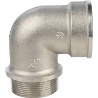 Угольник латунный Stout 2"вр х 2"нр с упором никелированный