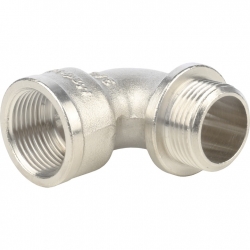 Угольник латунный Stout 3/4"вр х 3/4"нр с упором никелированный